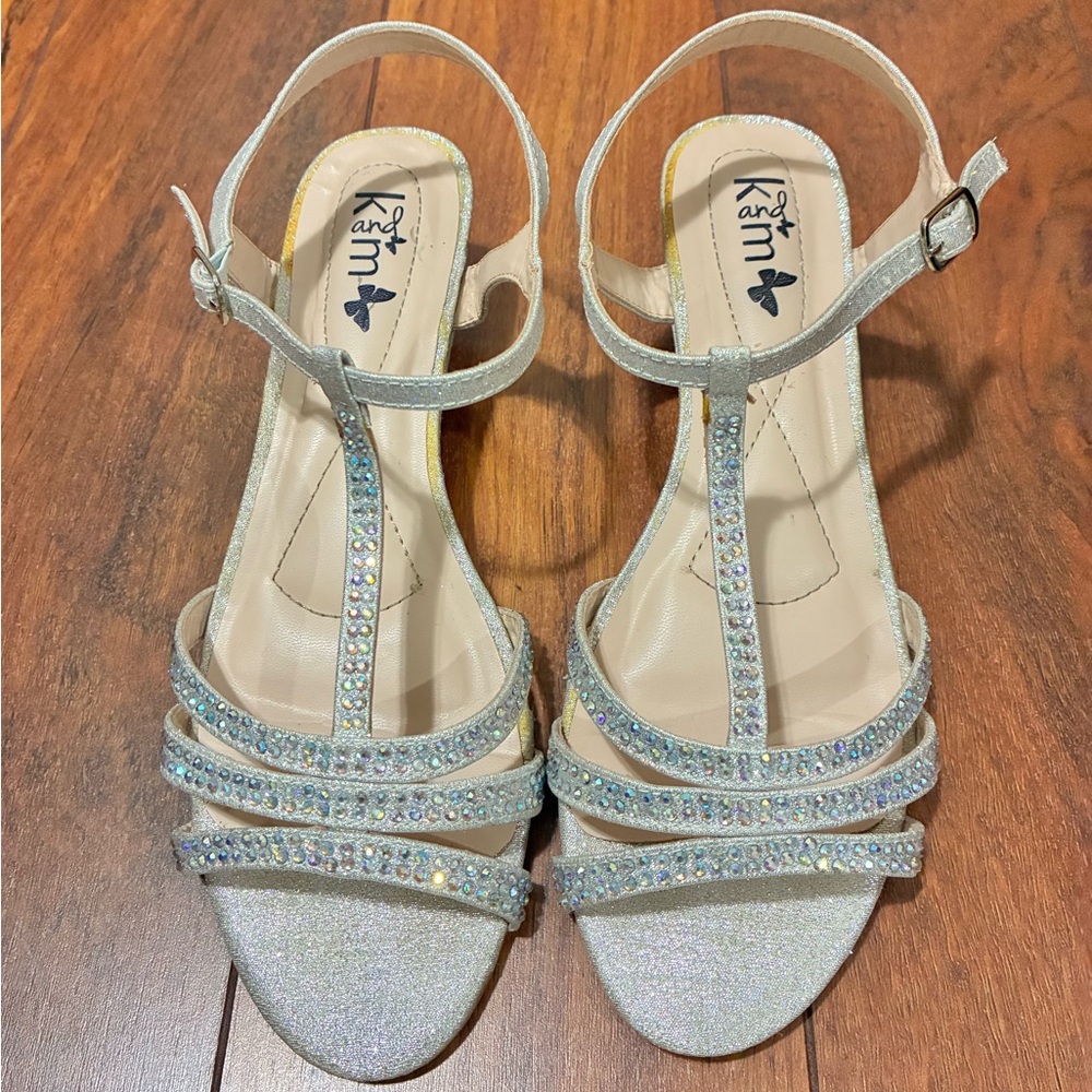 Glamorous Silver Rhinestone Sandals - Picture 2 of 6